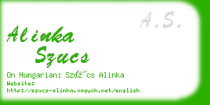 alinka szucs business card